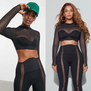 Adidas x Ivy Park Long Sleeve Mesh Crop Top